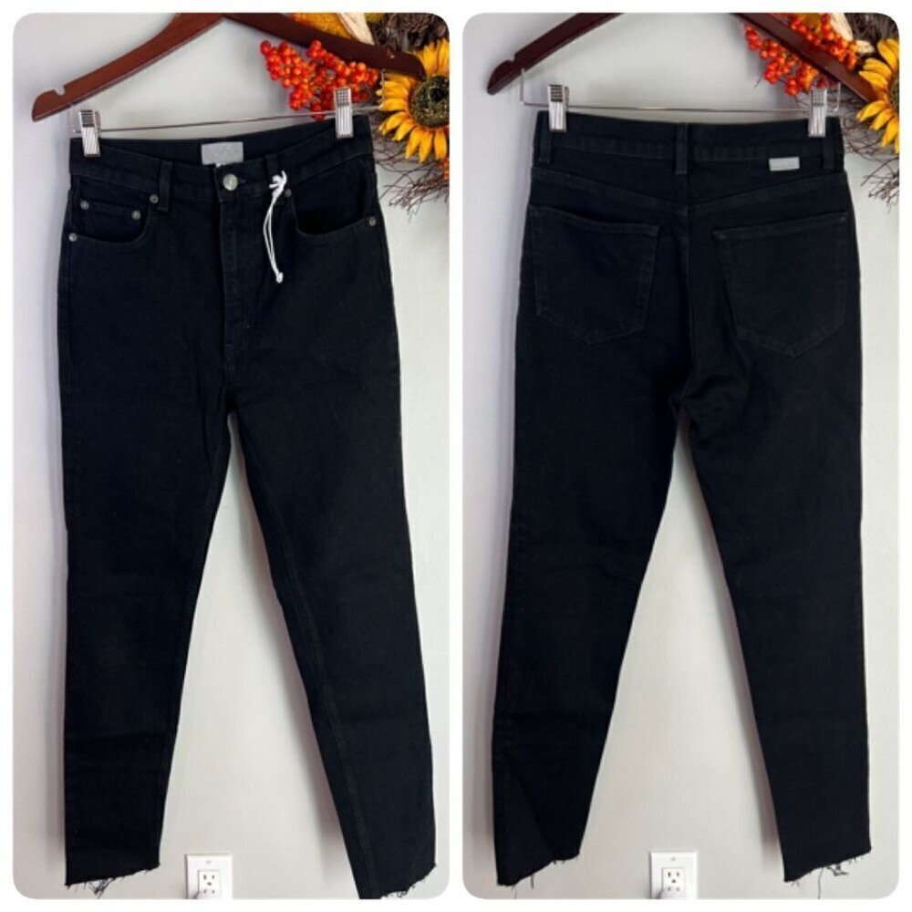 Boyish The ZACHARY High Rise Skinny Fit Stretch Denim Sz 26 BLACK